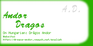 andor dragos business card