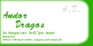 andor dragos business card